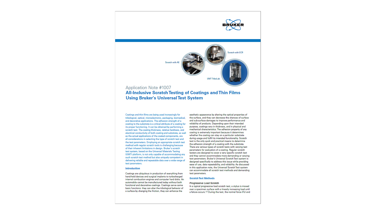 Scratch Test Administration Application Note: All-Inclusive Scratch Testing of Coatings and Thin ...