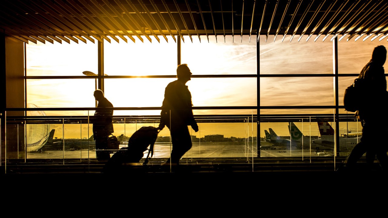 Passengers at the airport.