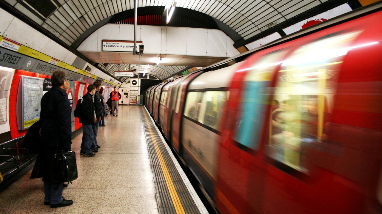 Passengers in a subway station.