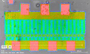 Al EDS Map in false color of a Al/Si layer sample