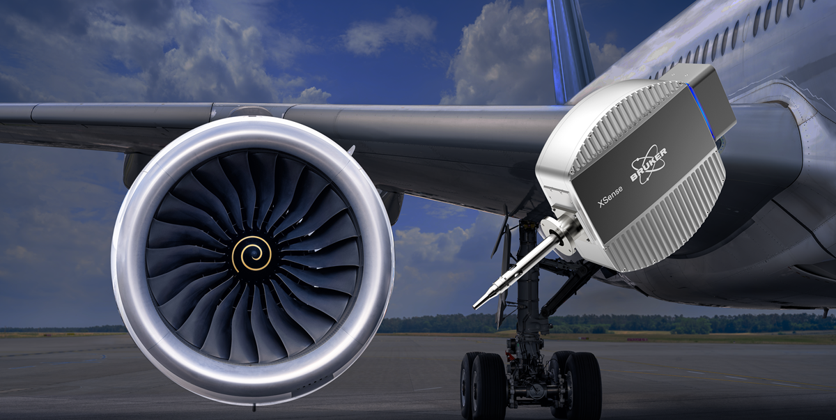 airplane turbine shown alongside a WDS detector