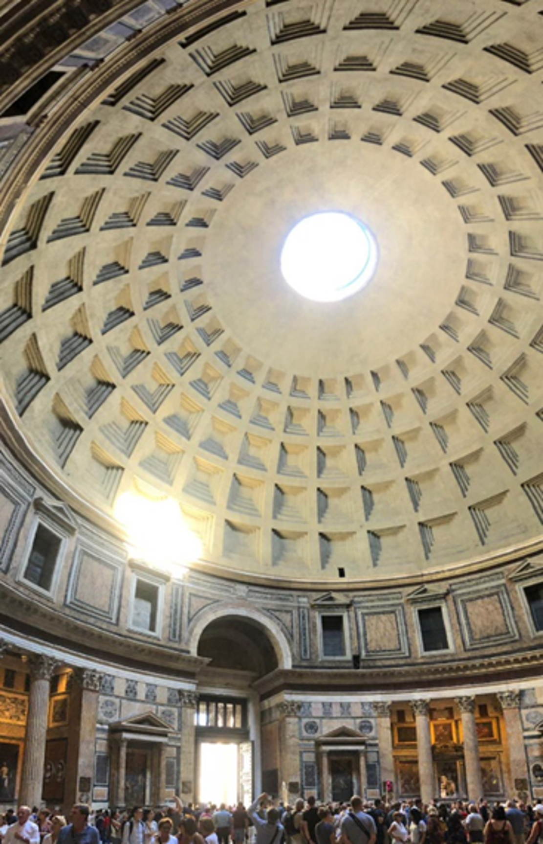 Concrete dome of the Pantheon in Rome.