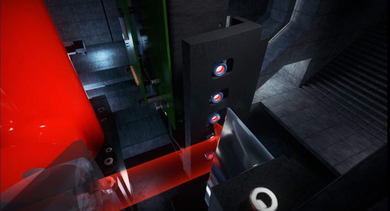 Inside of VERTEX NEO Ultra. Detail shows the MultiTect™ detector technology and the DigiTect™ user exchangeable detector position.