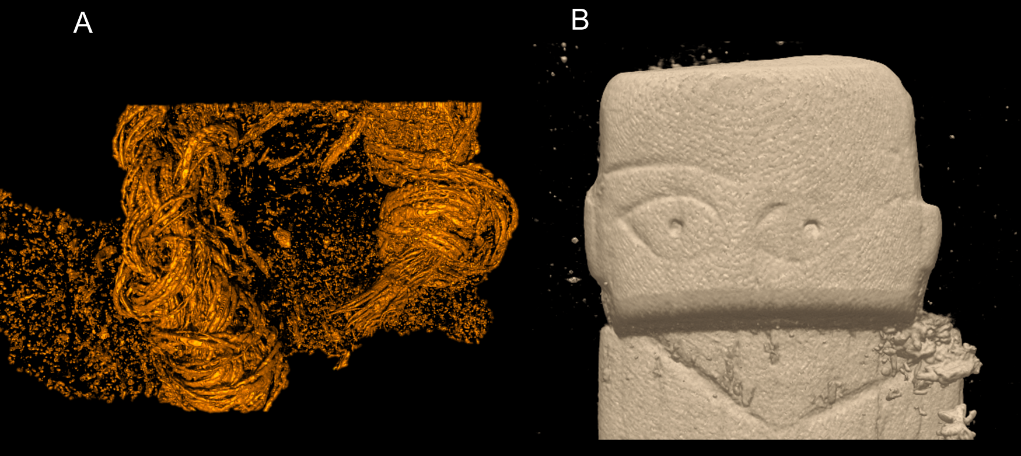 3D rendering of the hair piece (A) and the head, clearly showing eyes, eyebrow and ears (B)