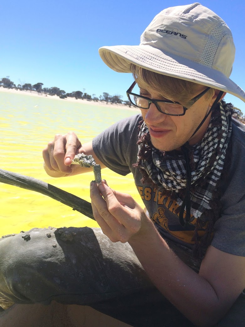 Collect samples at a Martian analog site in Western Australia for geochemical analysis. This clay is forming in waters with pH below 2