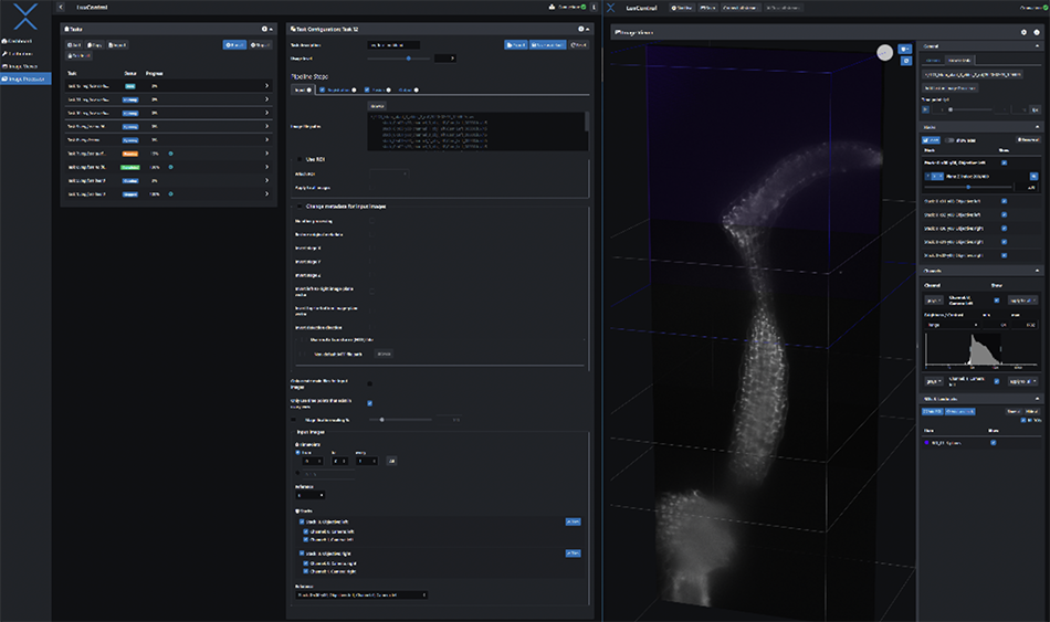 Luxendo Image Processor and Image Viewer side by side.