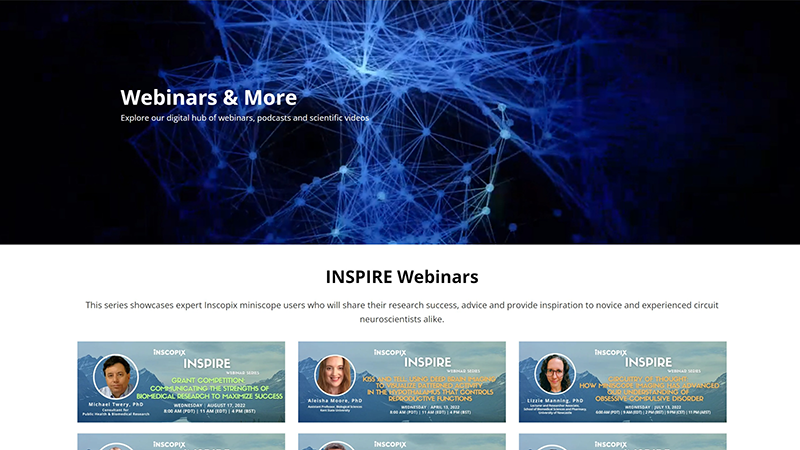 inscopix.com - Webinars screenshot