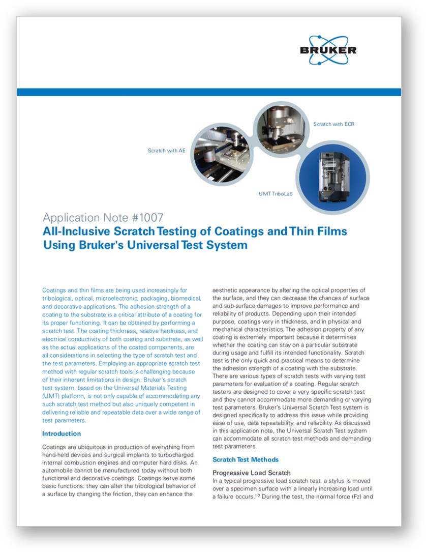 Characterization of Thin Films with Tribology and Mechanical Testing ...