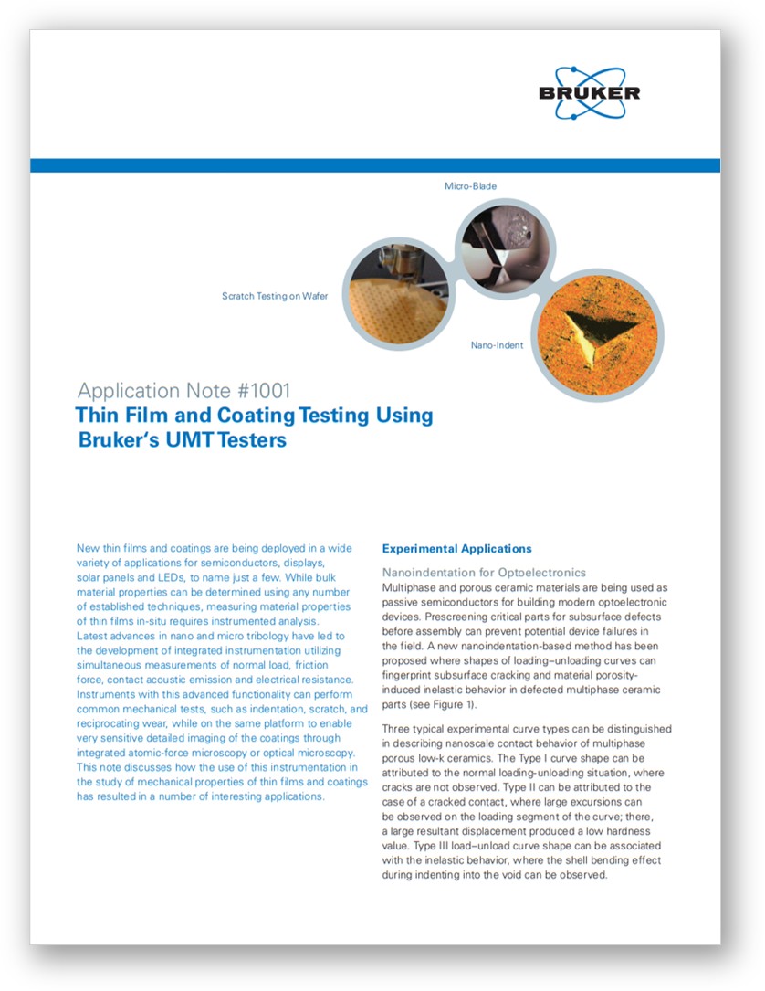 Characterization of Thin Films with Tribology and Mechanical Testing ...